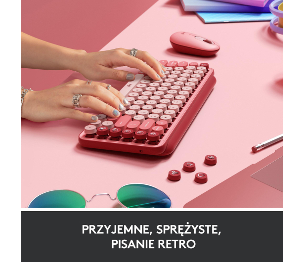 LOGITECH POP KEYS Coral Rose US INTL - 716622 - zdjęcie 7